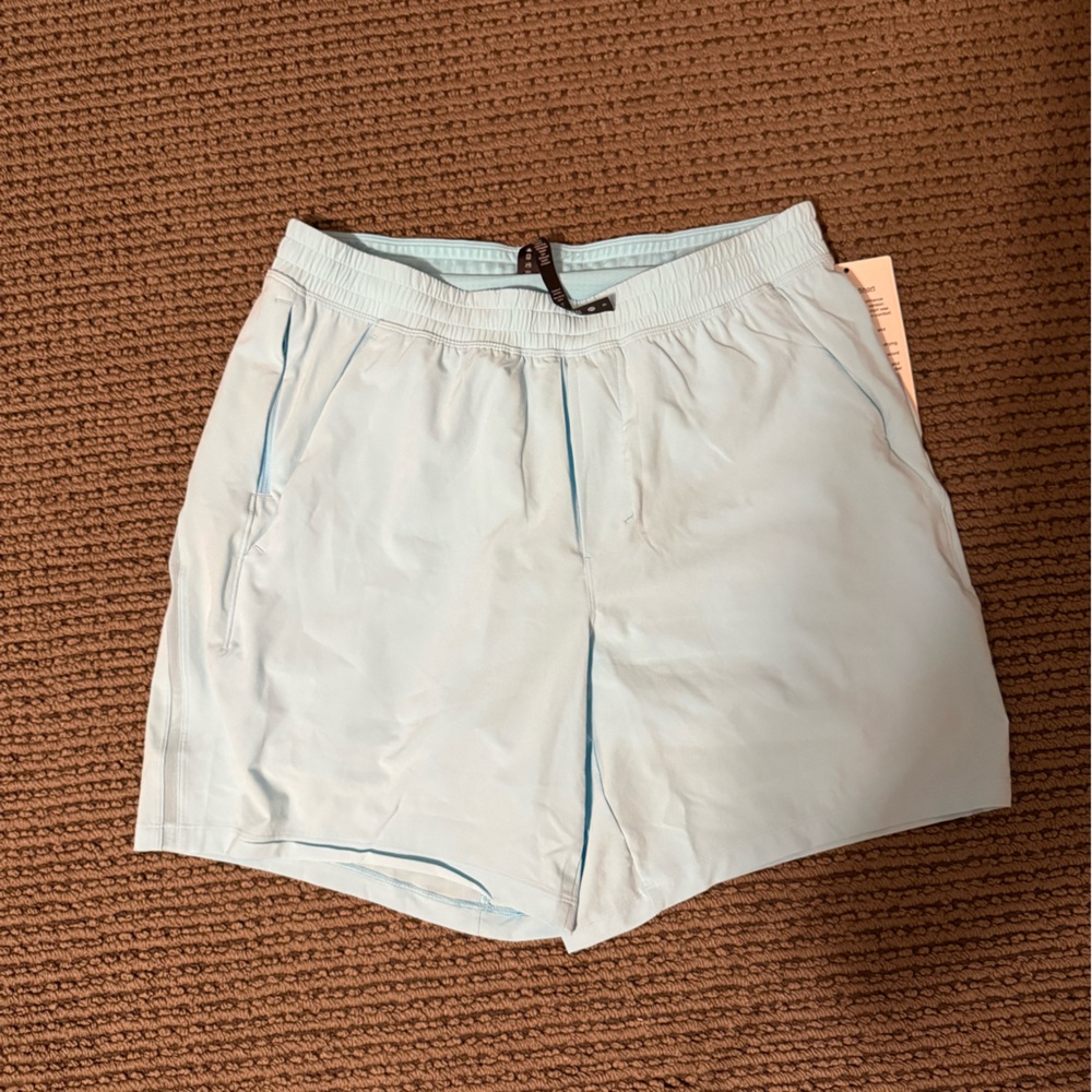 Lululemon Light Blue Lines Pace Break Shorts